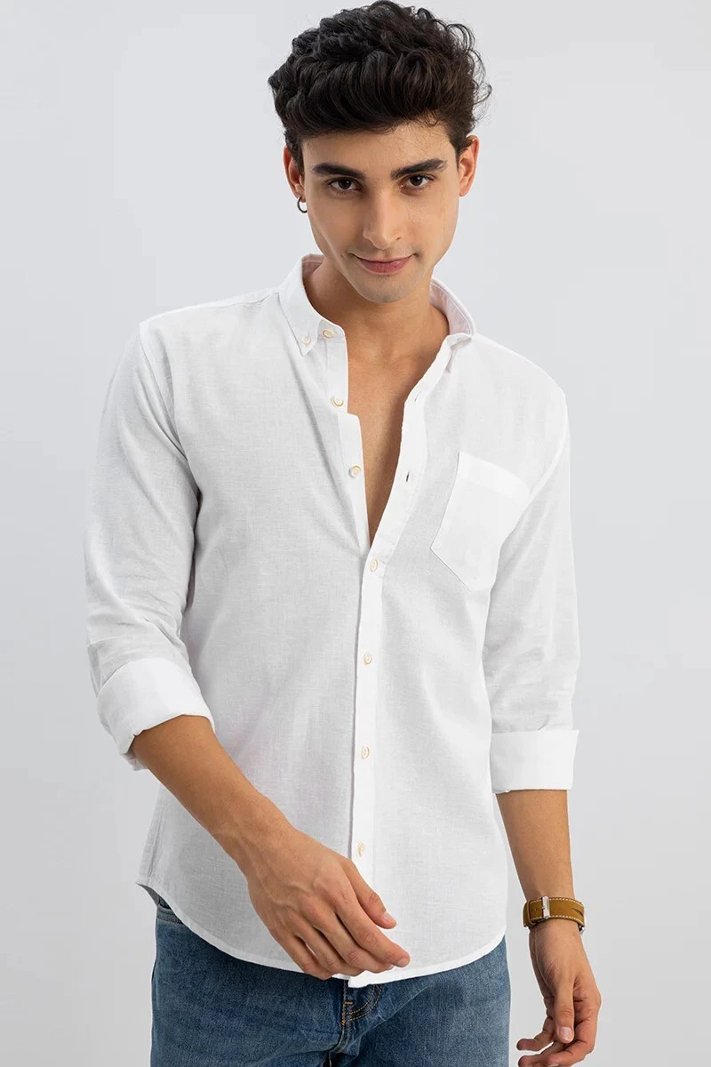 Men's long sleeve Trending Casual fit Premium European Linen White shirts
Opens in a new window or t