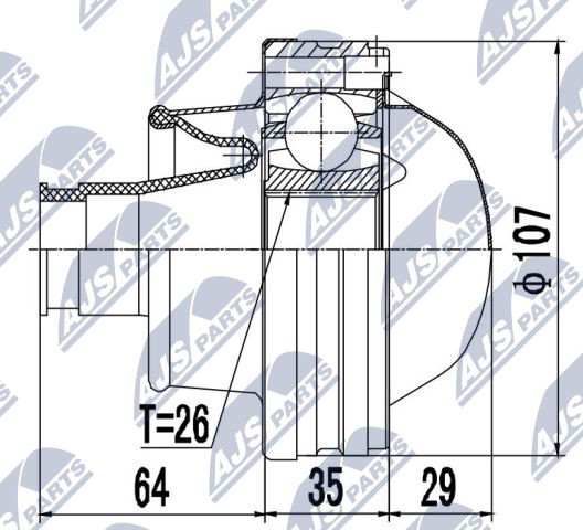 Joint arbre de transmission Ford USA Explorer cardan de pont arriere et soufflet