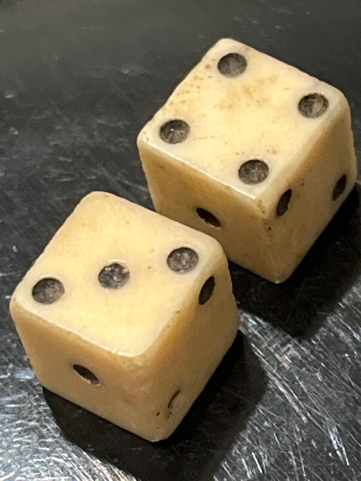 Revolutionary war G. Rex III taxed exquisite stamp taxed dice pair