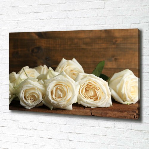 Tableau Déco Sur Toile 100x70 Cm - Impression Rose Et Pétales - Style Botanique Moderne - Marque Arttor
