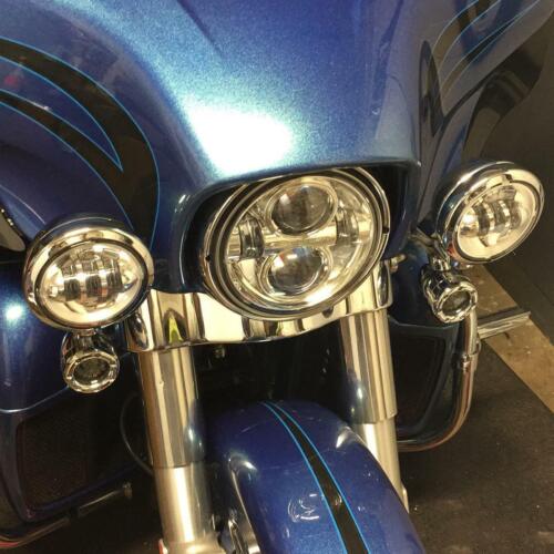 Motorcycle 4.5" LED Headlight Auxiliary Passing Lights Lamps For Harley Chrome - Picture 3 of 10