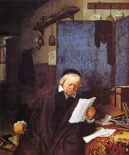 LAWYER IN HIS STUDY SEVENTEENTH CENTURY PAINTING BY ADRIAEN VAN OSTADE REPRO