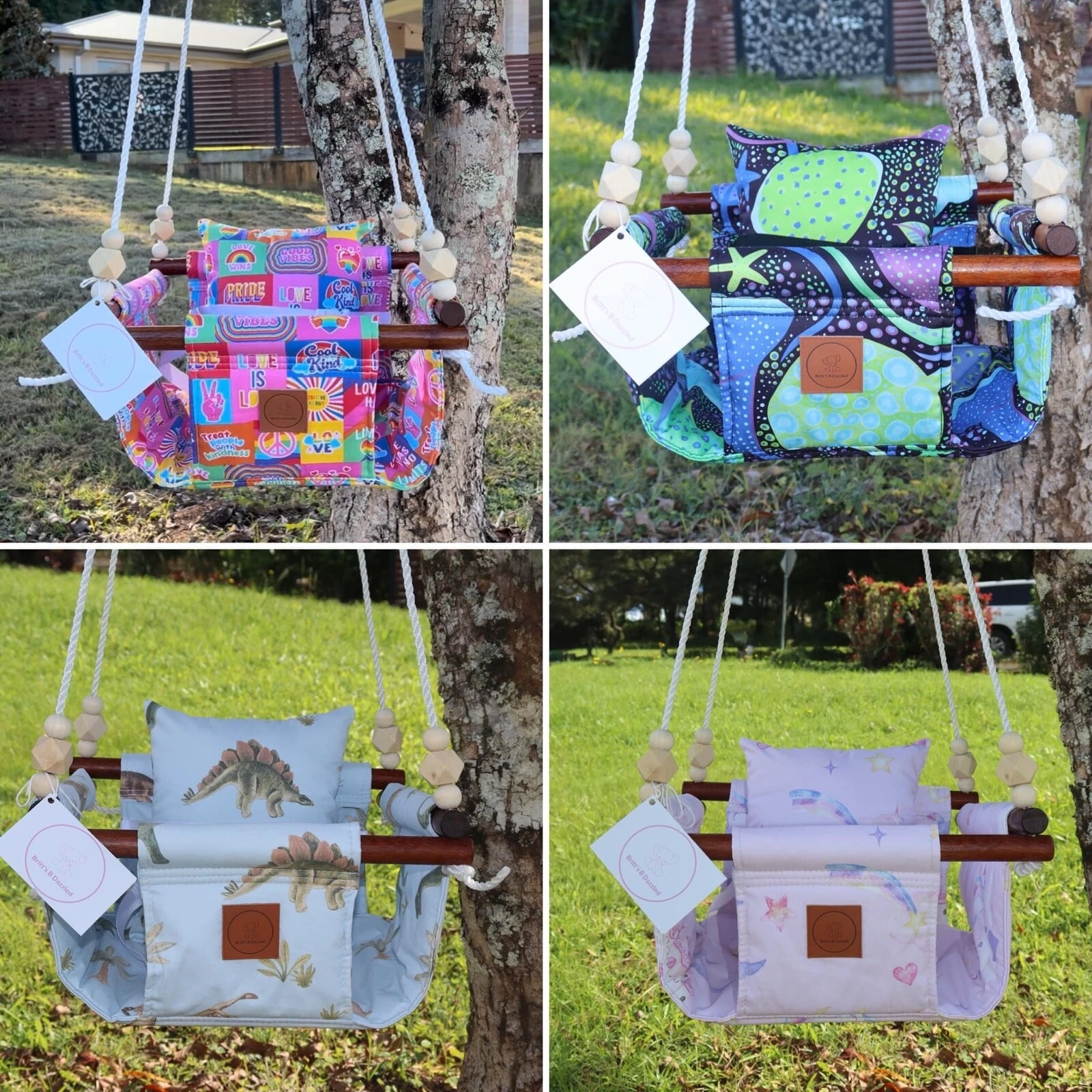 Baby & Toddler Handmade Hanging Swing Chair, Outdoor/Indoor Sports Toy