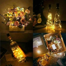 10Pcs Wine Bottle Fairy String Lights 20 LED Battery Cork For Party Wedding DIY