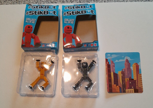 Stikbots Bundle. 2x Boxed Opaque Bots: Gold & Black