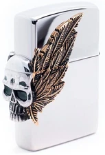 Zippo Lighter Two wings SI Windproof Genuine Free Shipping 6 Flints New In Box