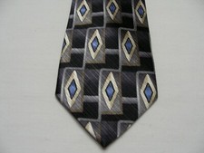 CANTERBURY - Geometric Patterned - Boys 14" - 100 Silk Zip-On Neck Tie