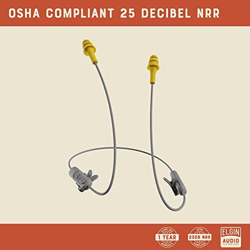 Elgin Ruckus Wireless Bluetooth Earplug Headphones 25 dB Noise Reduction  Ear