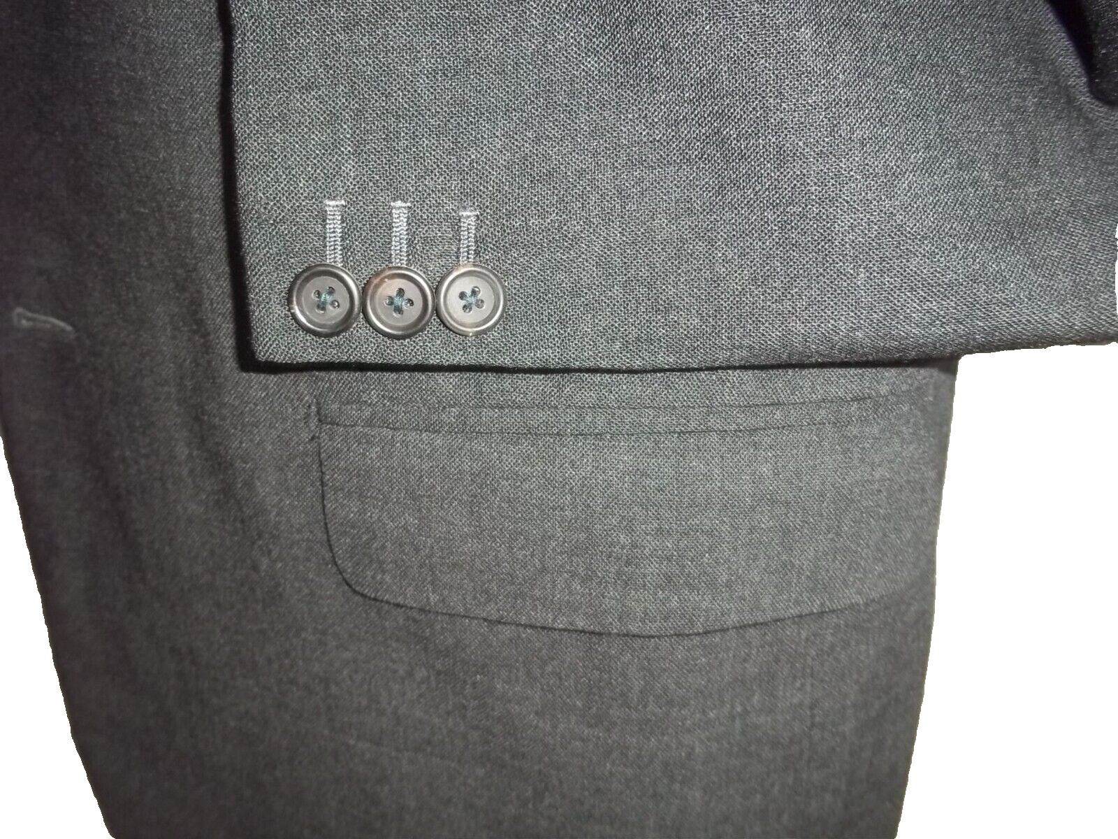 Prada Solid Gray 3 Buttons Wool Vintage Jacket, C… - image 4