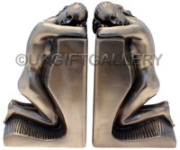 Vintage Art Deco Design Bronze Nude Lady Bookends Made From Bronze Finish Resin Vintage Art Deco Design Bronze Nude Lady Bookends Made From Bronze Finish Resin