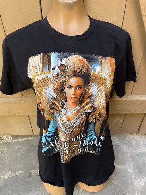 Beyonce 2013 The Mrs. Carter Show World Tour Graphics Black T-Shirt - Women's M