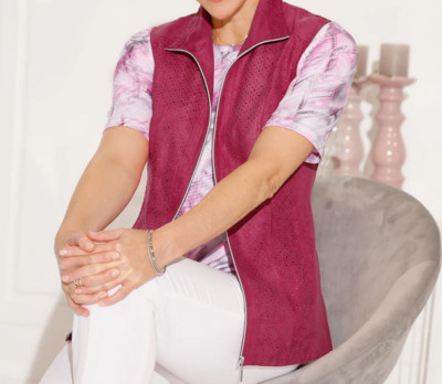 223310 Witt Weiden Damen ärmellose Weste ohne Arm himbeere