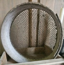 1900 Antico Setaccio Rurale Granaglie Legno Rete Ferro Lavorazione Artigianale 