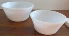 Vintage Federal Milk Glass Nesting Mixing Bowls Oven Ware Set Of 2,  7" & 6"