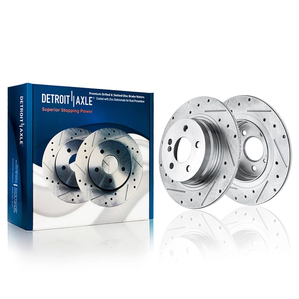 11.81'' Rear Drilled Disc Rotors Brake Pads Kit for Mercedes-Benz C230 C250 C300 - Image 3 of 4