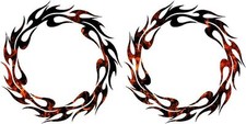 Flame circles cornhole game board vinyl graphic decal