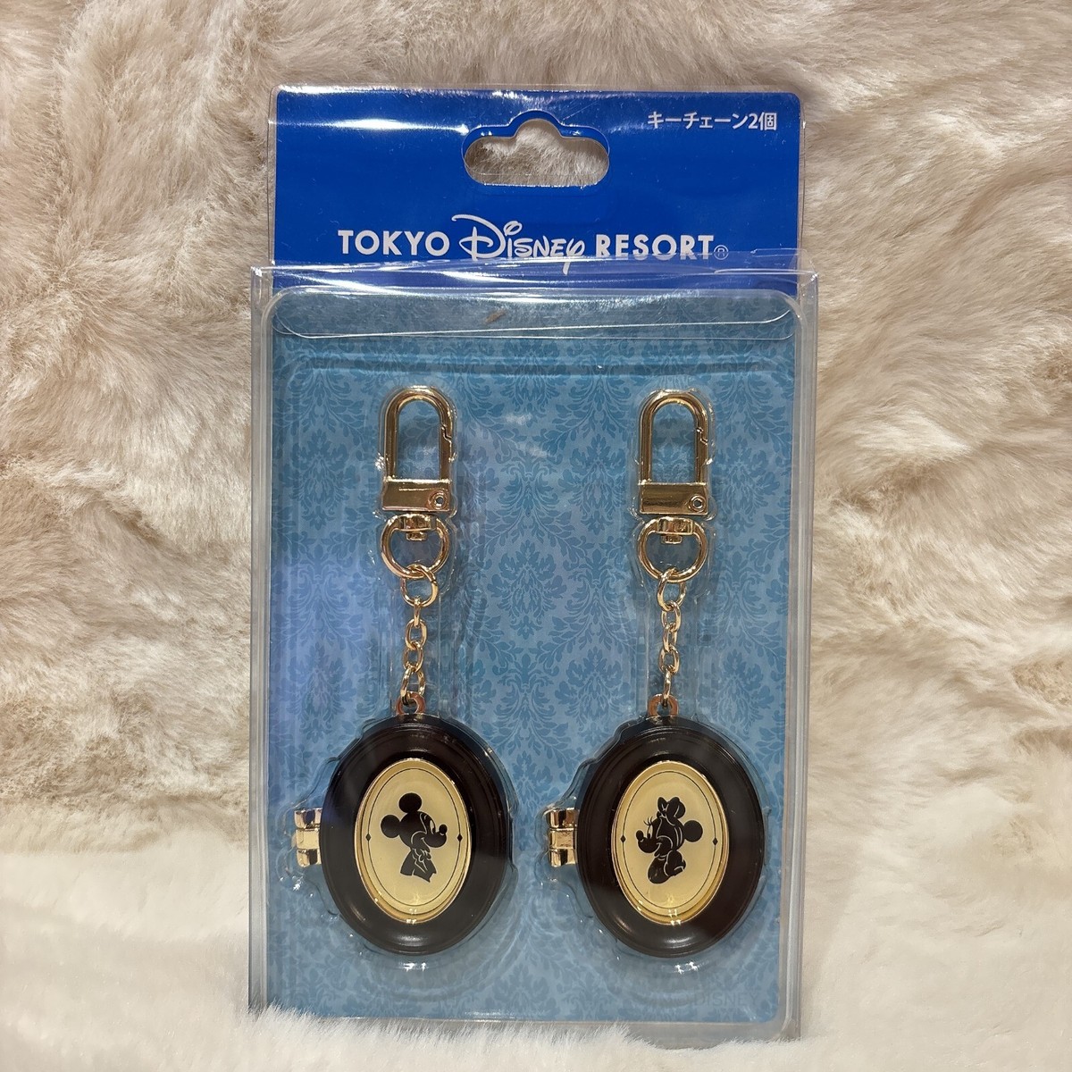Japan Tokyo Disney Resort Keychain Silhouette Studio Mickey Minnie