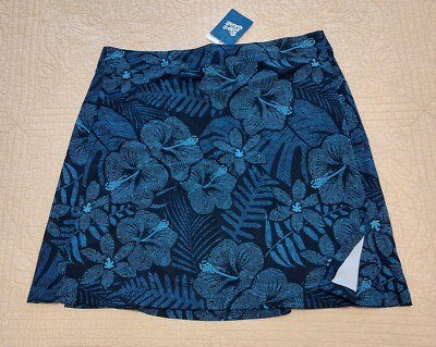 Ripskirt Hawaii Blue Floral Wrap Skirt Sz Large Length 2 Maui Moonlight New