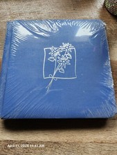 Creative Memories 7" Scrapbook Strap Hinge Photo Album Blue w/Silver Flowers NEW