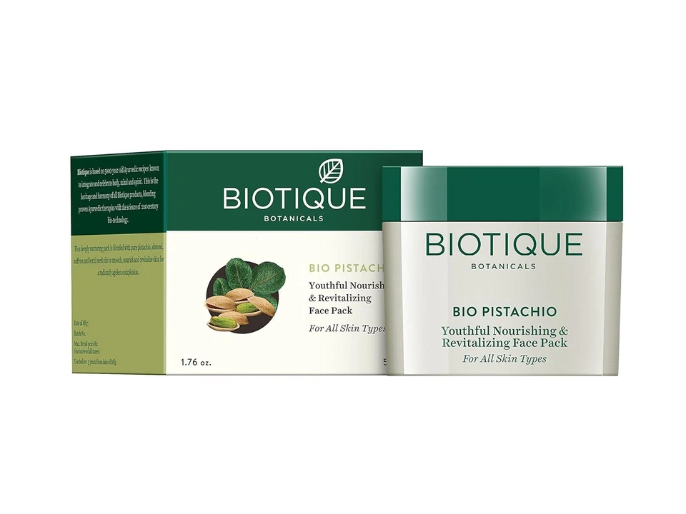 Biotique Pistachio Anti Ageing Nourishing And Revitalizing Face Pack 50gm - Image 3 of 4