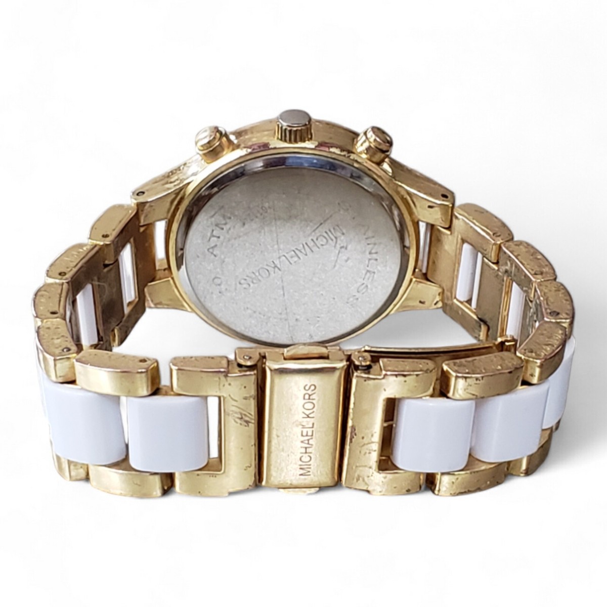 Michael Kors Ladies White & Gold Tone Water Resistant 10ATM Quartz