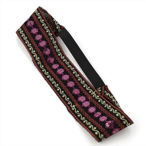 HEAD BAND HEAD WRAP STRETCHY ELASTIC FLORAL LACE SEQUIN HIPPY BOHO FESTIVAL COOL - Picture 13 of 17