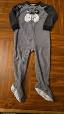 New Carter  s Boys Toddler One Piece Fleece Footsie Pajamas 24M Grey Bear