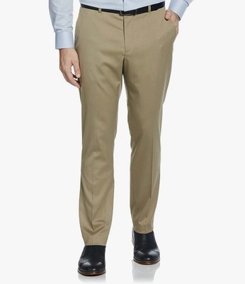 Perry Ellis Men's Modern Fit  Stone Khaki Textured Stretch Dress Pant 33x32 NWT