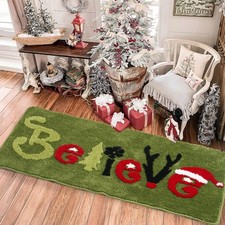 ELDONE Christmas Runner Rug 47" x 20" Non-Slip Winter Bath Mat