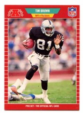 1989 Pro Set #183 Tim Brown ROOKIE Football Card - Los Angeles Raiders