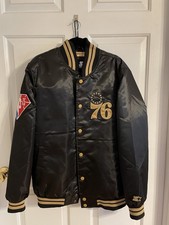 76ers Black And Gold Special Edition NBA 75th Anniversary Jacket