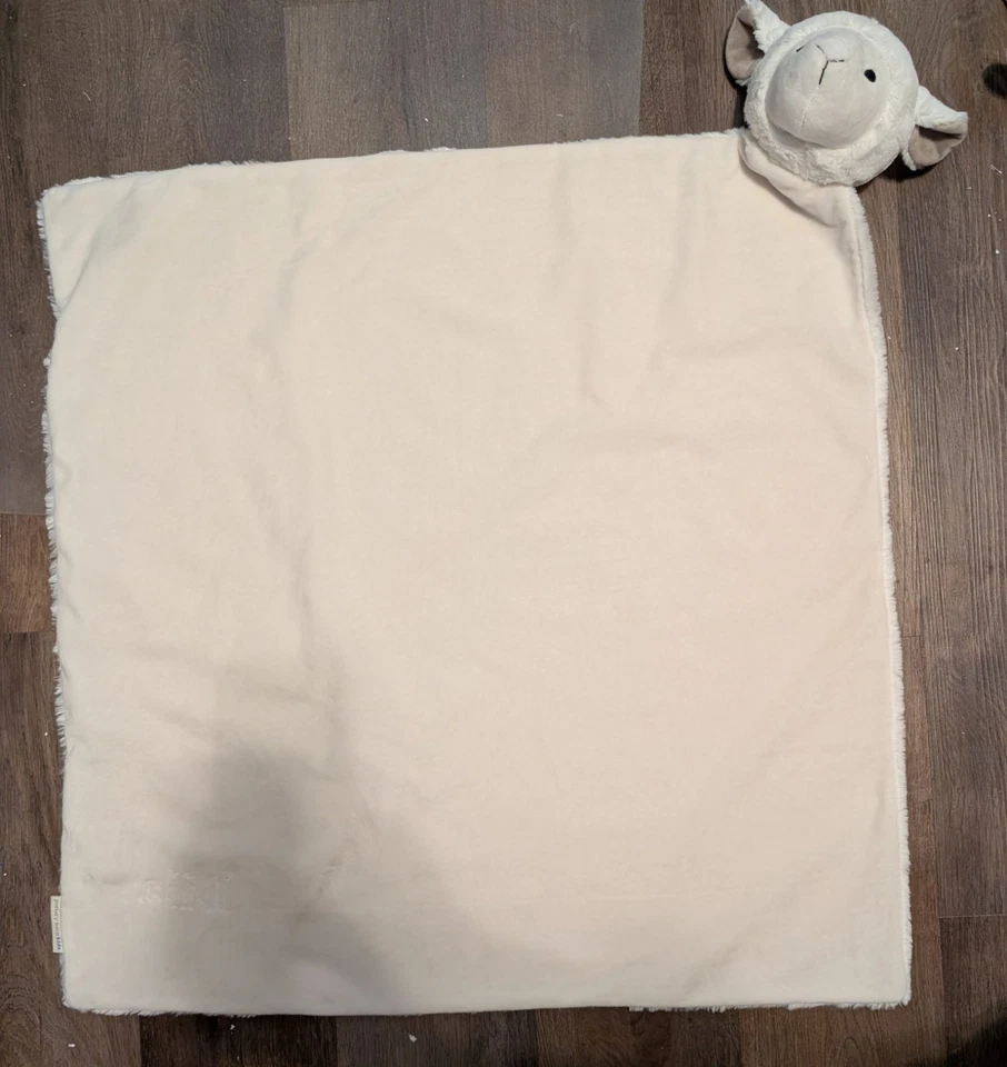 Pottery Barn Kids Cream Plush Lamb Baby Blanket Large Lovey Security Rare - Image 2 of 4