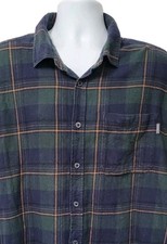 Eddie Bauer Men XXL Plaid Heavy Button-Up Shirt Long Sleeve Work Street Wear Grn