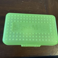 Spacemaker Pencil Box Light Green  Frosted Vintage 90's Plastic Storage Case