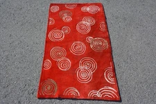 Vintage White and Red Rug, Cozy Small Rug 2.7x4.7 ft