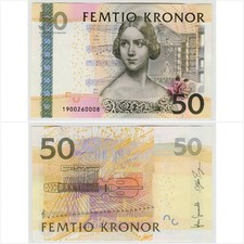 SWEDEN 50 Kronor 2008-2011 s/n 1900260008 UNC (see scan)