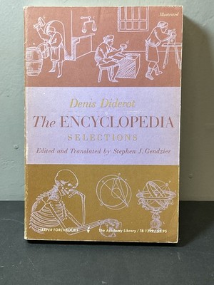 Denis Diderot The Encyclopedia Selections Harper Torchbooks 1967 TB 1299
