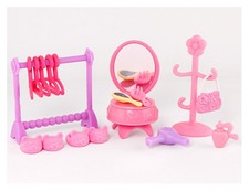 Fixed Set Accessories Clothes Tree Perfume Shoes Mirror For LPS Pet Toy Kid Gift
