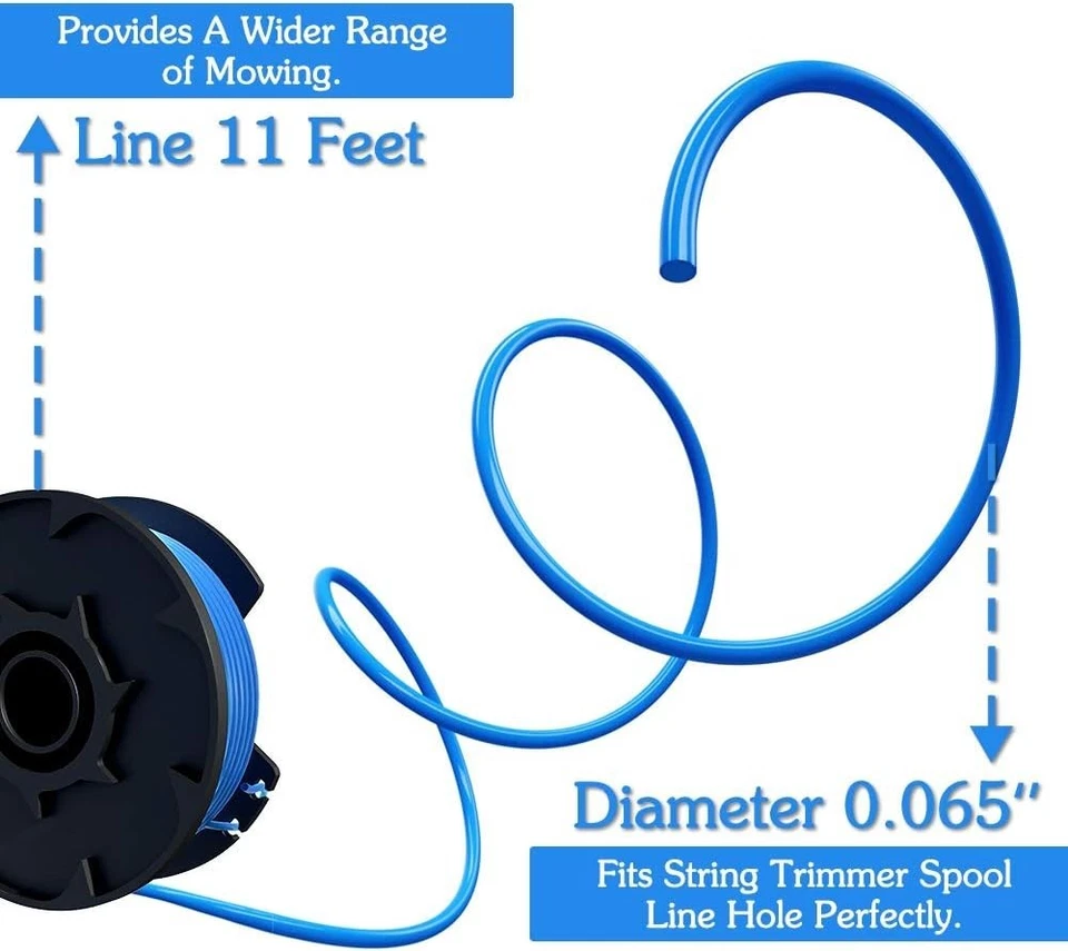 8 Pack Weed Eater String Replacement for Ryobi 18v, 24v, and 40v Cordless Trimme - Image 3 of 4