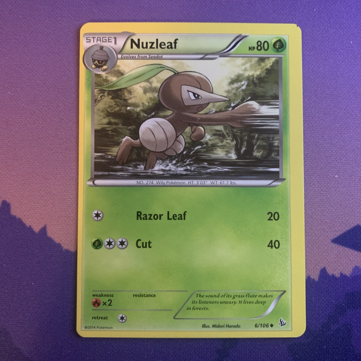 nuzleaf pokemon card Nuzleaf 48/100 - ex Sandstorm