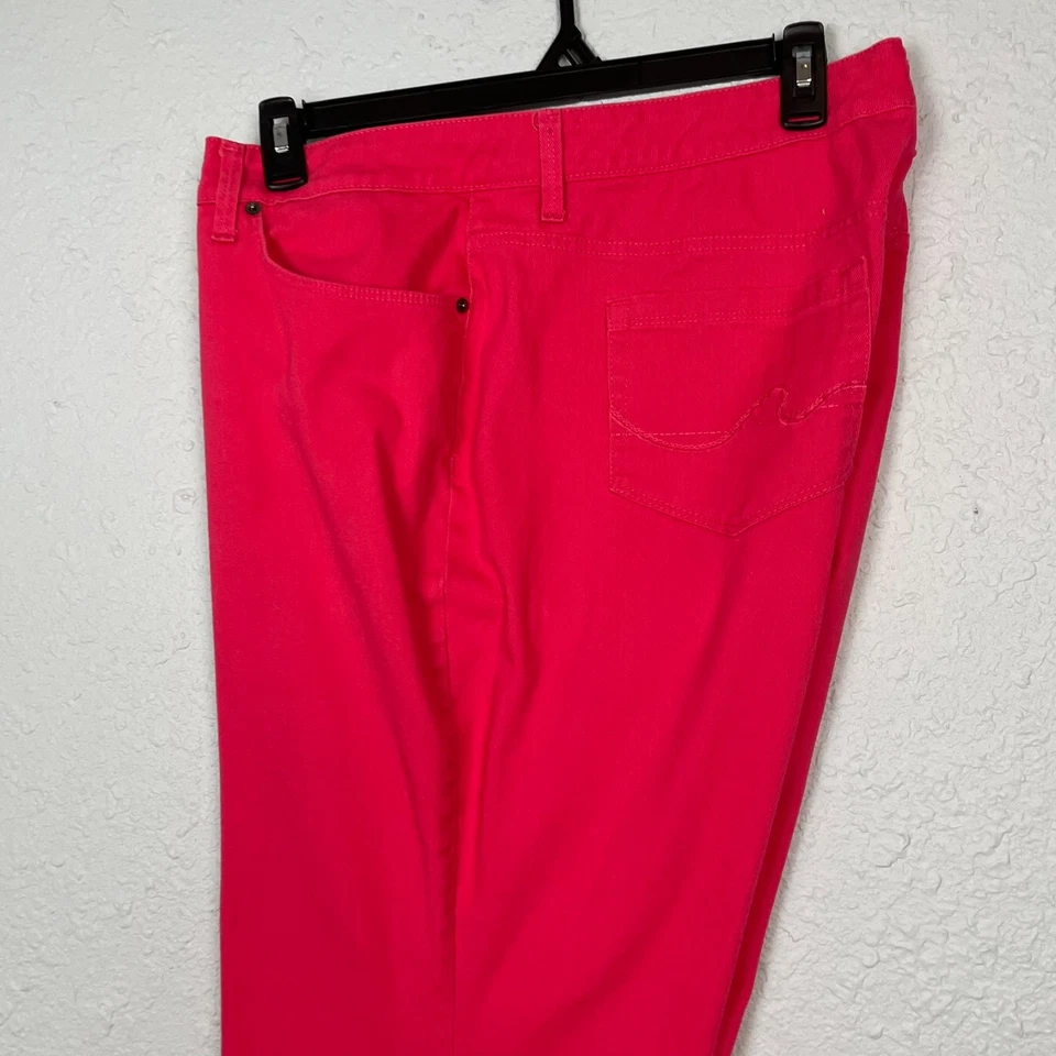 Faded Glory Women’s Pants 24W Coral Pink Cropped Jeans Cotton Spandex Blend Casu - Image 2 of 4