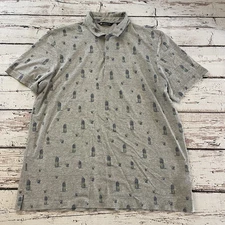 Travis Mathew Havana Nights Polo Shirt Mens 2XL Gray Collared PGA Scottsdale