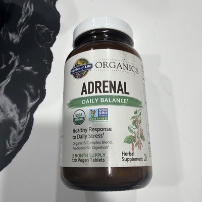 Organics, Adrenal, Daily Balance, 120 Vegan Tablets 2/26