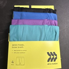 All In Motion Size M 8 Mesh Panel 4pk Boxer Briefs Youth