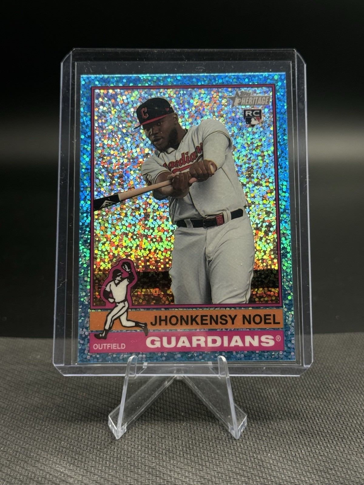 2025 Topps Heritage - Jhonkensy Noel #79 Chrome Light Blue Sparkle Refractor RC