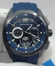 TechnoMarine Ocean Nomad Men’s Watch 43mm Navy Blue Silicone Strap TM-318103