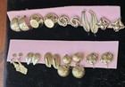 Vtg Lot Of 10 Pairs Screw/Clip On Earrings Signed Monet Double Textured Round — photo 10