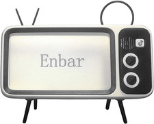 Mini Retro Tv Cell Phone Stand with Wireless Speaker,Smartphone Cellphone Stand,