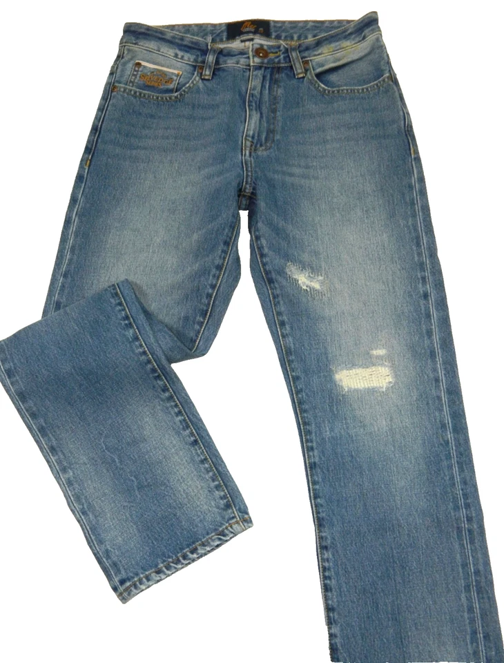 Pantalones de mezclilla para hombre con ribete MC Destroyed rectos etiqueta premium 28 medida talla 27x30 Foto 4 de 4