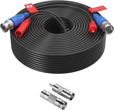 ZOSI 100ft 30M All-in-One CCTV Video Power Cables,BNC 100 feet, Wired